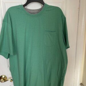 IZOD Saltwater Relaxed Fit Green T-Shirt with Pocket XXL